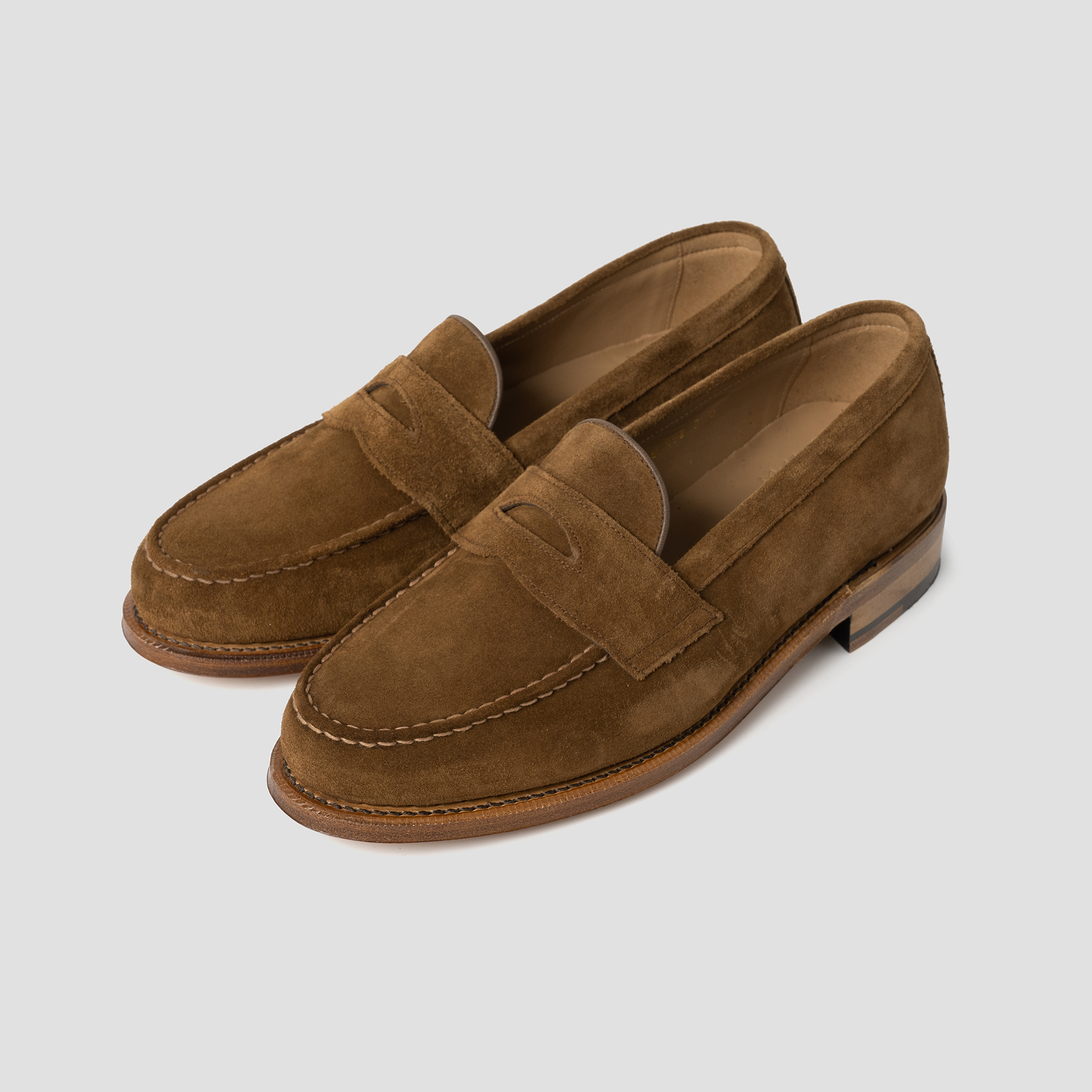 Goodyear Welted Suede Penny Loafer [Brown]